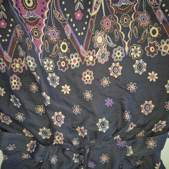 Vintage Zara Bohemian Floral Dress with Belt - Picture 5 of 6